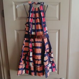 Jessica Simpson, block color halter dress